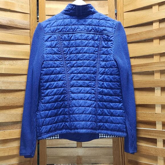 Blue Willi's Dark Blue Button-up Jacket Women's Size L Coat Cotton Knit - Picture 3 of 10